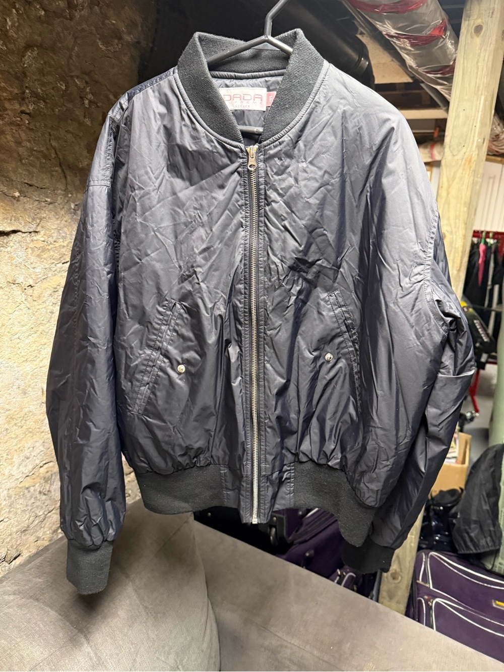 vintage Y2K Dada Supreme black nylon bomber jacket Os